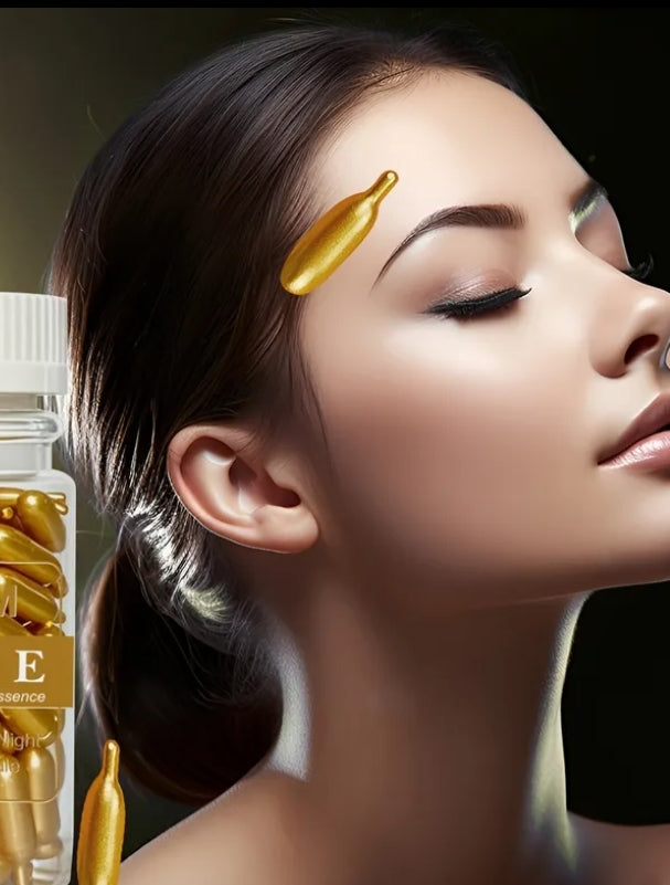 Glowing Vitamen E Facial Oil 60 Capsules. Pack of 2. زيت الوجه فيتامين النضارة