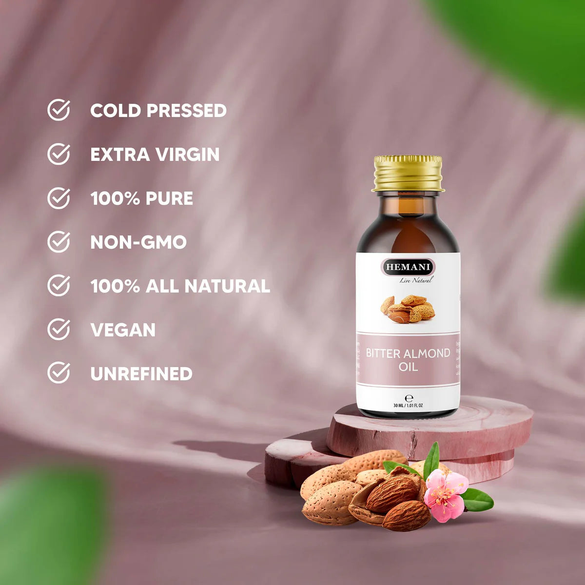 Hemani Bitter Almond Hair & Body Oil 30ML - زيت اللوز المر للشعر و الجسم من هيماني 30مل