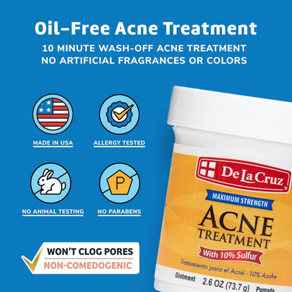 De La Cruz 10% Sulfur Acne Treatment Ointment