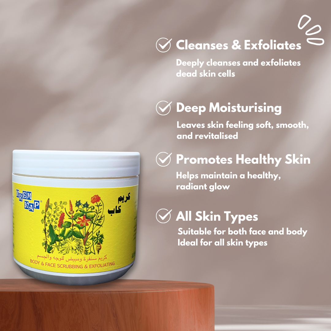 Krem Kap Body & Face Scrubbing & Exfoliating Cream - كريم كاب سنفرة ومبيض للوجه والجسم