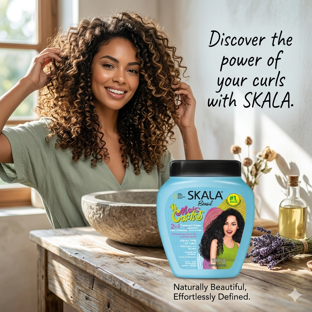 Frizz Free 😍 Skala Hair Treatment Curl Cream Leave-In Moisturizer Brasi – 1000g💕 Free Delivery 🚚