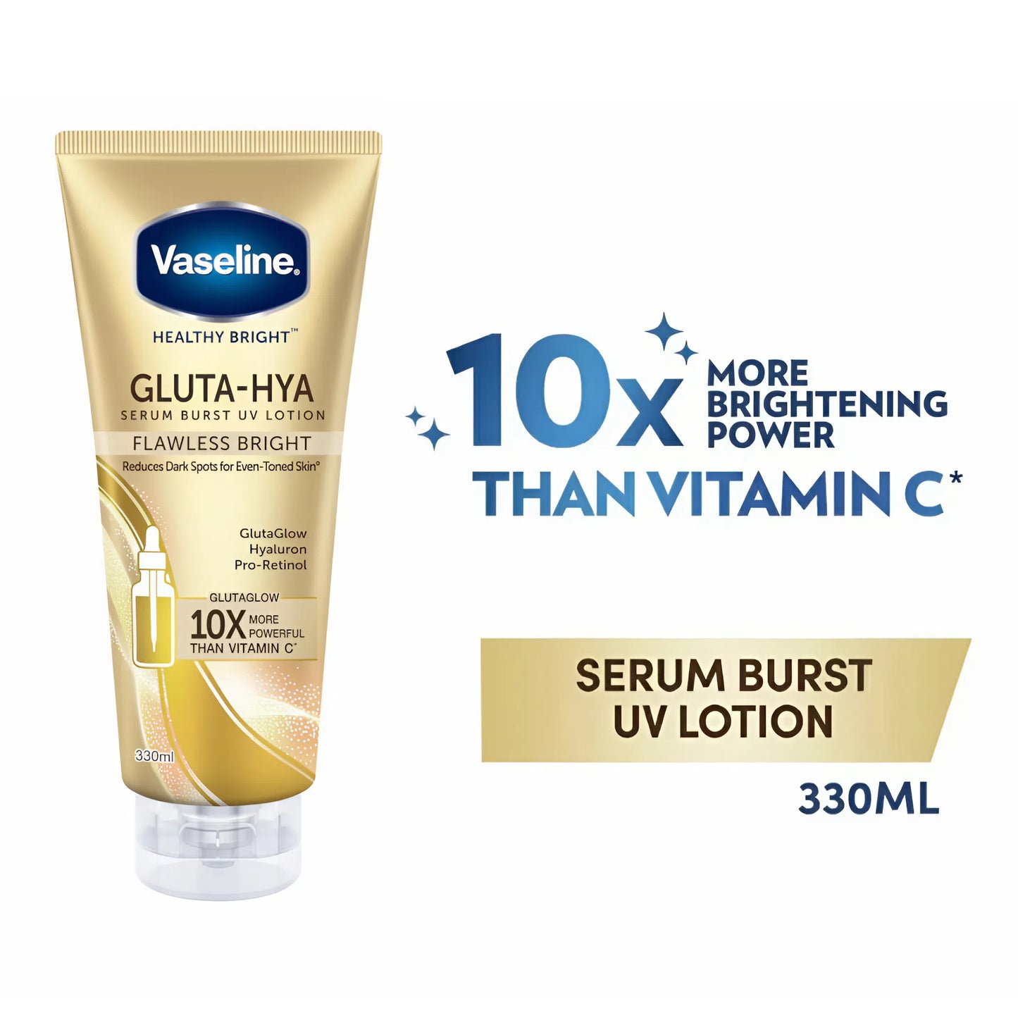 Vaseline® Gluta-Hya Serum Burst Lotion – Flawless Bright 330 ml