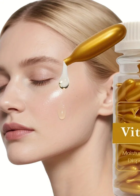 Glowing Vitamen E Facial Oil 60 Capsules. Pack of 2. زيت الوجه فيتامين النضارة