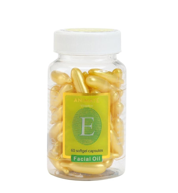 Glowing Vitamen E Facial Oil 60 Capsules. Pack of 2. زيت الوجه فيتامين النضارة